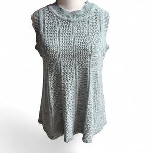 C&C California Waffle Knit Sleeveless Sweater Top Women’s Medium Mint Green